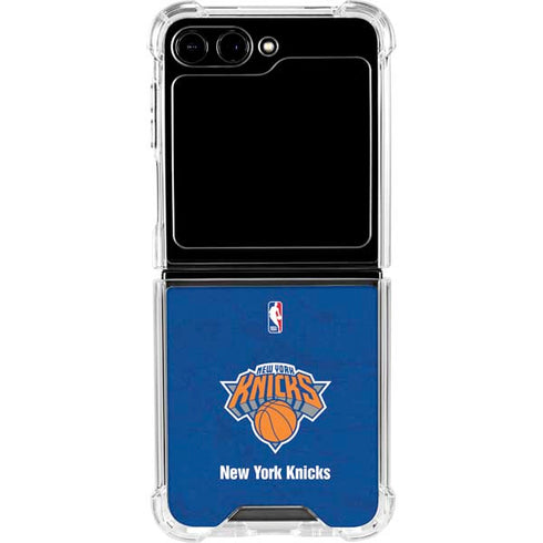 NBA New York Knicks Distressed Galaxy Z Flip6 Clear Case
